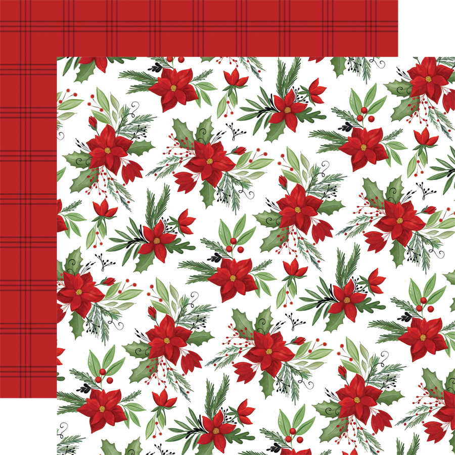 Home For Christmas: Fa La La Floral 12x12 Patterned Paper