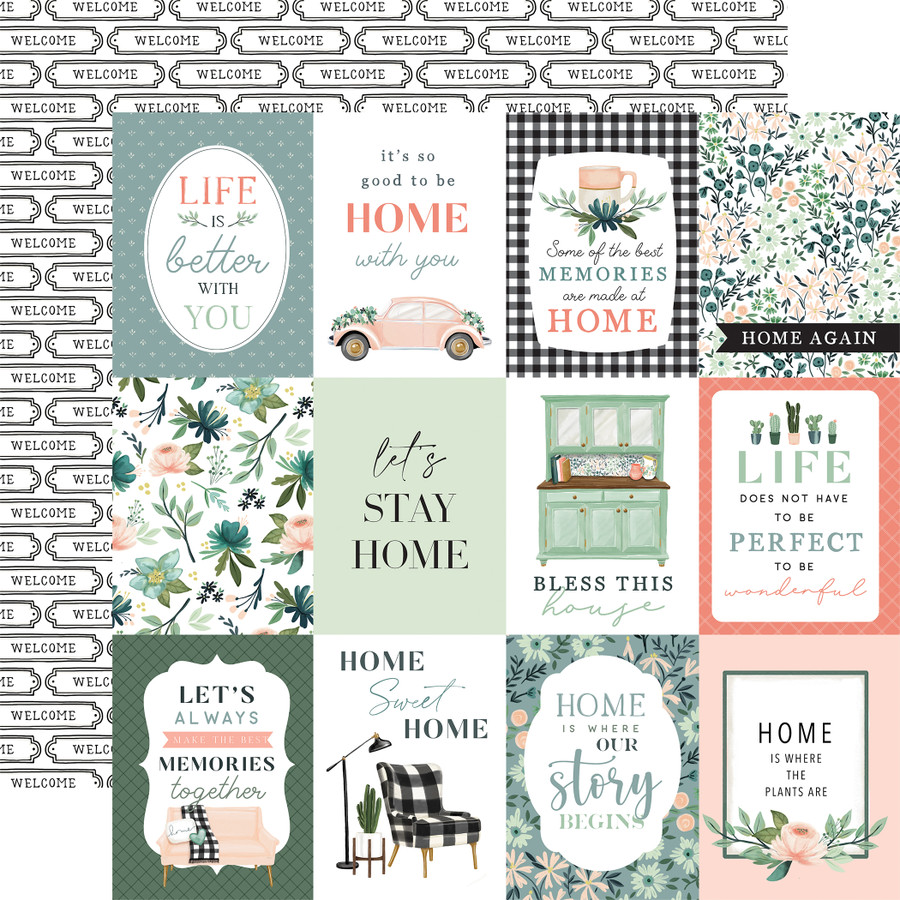 Gather At Home: 3x4 Journaling Cards 12x12 Patterned Paper