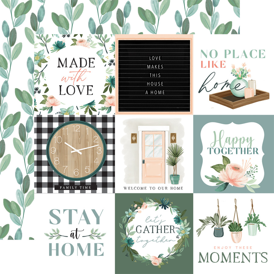Gather At Home: 4x4 Journaling Cards 12x12 Patterned Paper