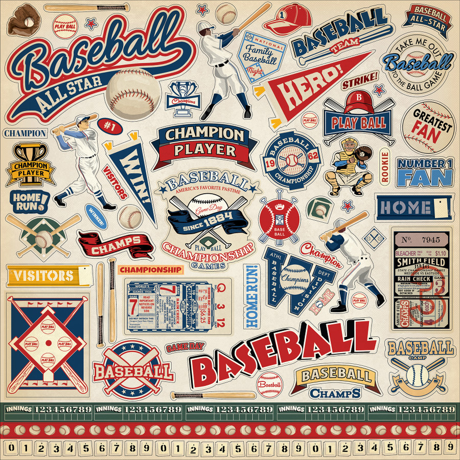 CBBA95014 - Baseball Element Sticker