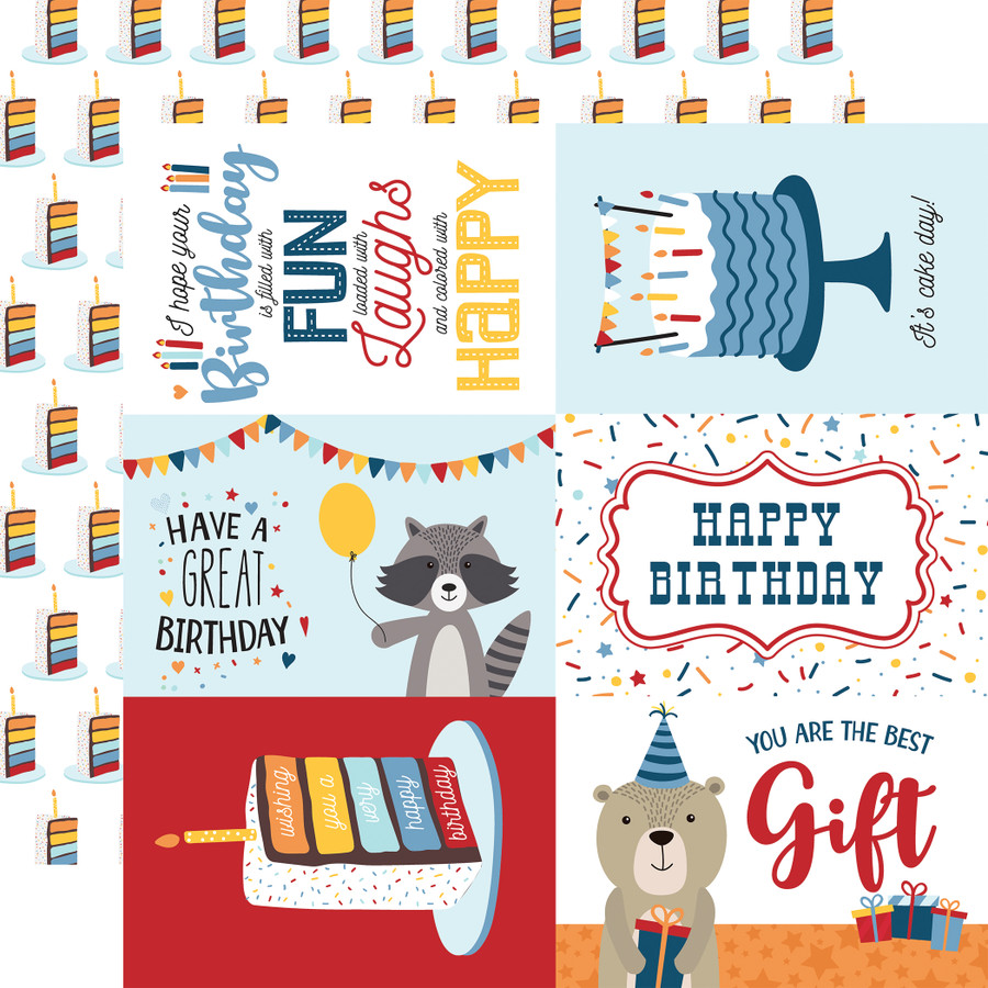 Birthday Boy: 6x4 Journaling Cards 12x12 Patterned Paper