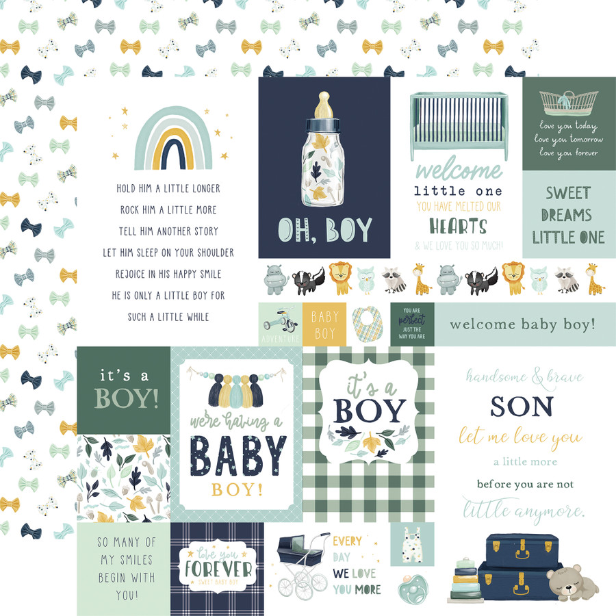 It's A Boy: Multi Journaling Cards 12x12 Patterned Paper