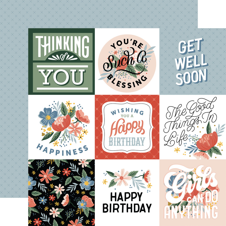 Salutations No. 2: Journaling Squares 12x12 Patterned Paper