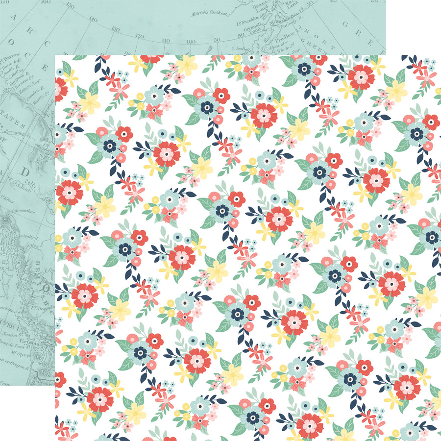 Away We Go: Paradise Floral 12x12 Patterned Paper
