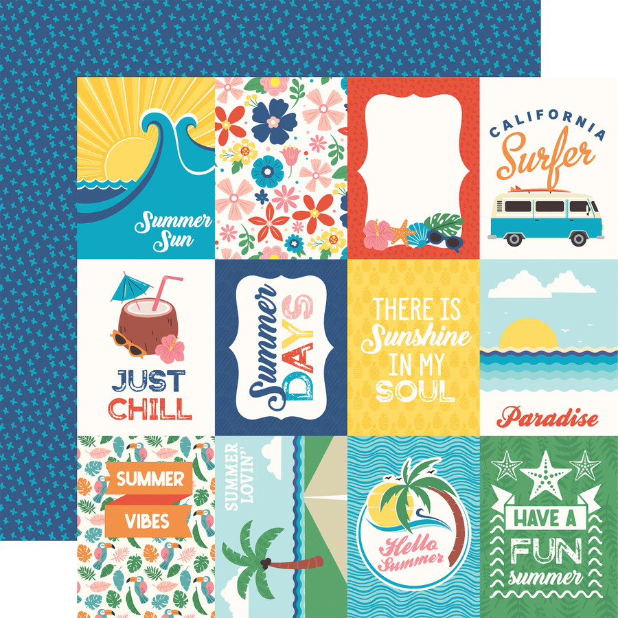 Endless Summer: 3x4 Journaling Cards 12x12 Patterned Paper