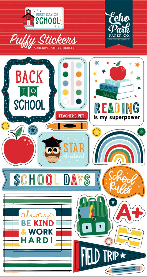 FDS276066 - First Day Of School Puffy Stickers