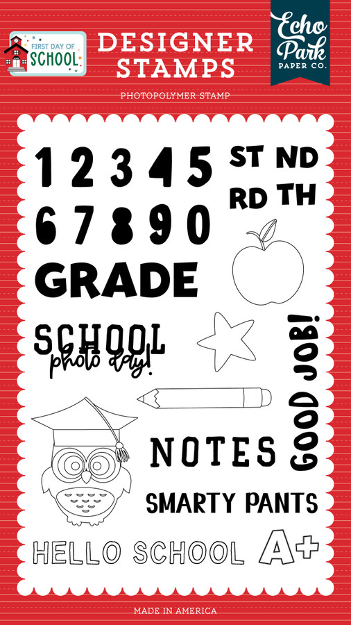 First Day Of School: Grade School Stamp Set
