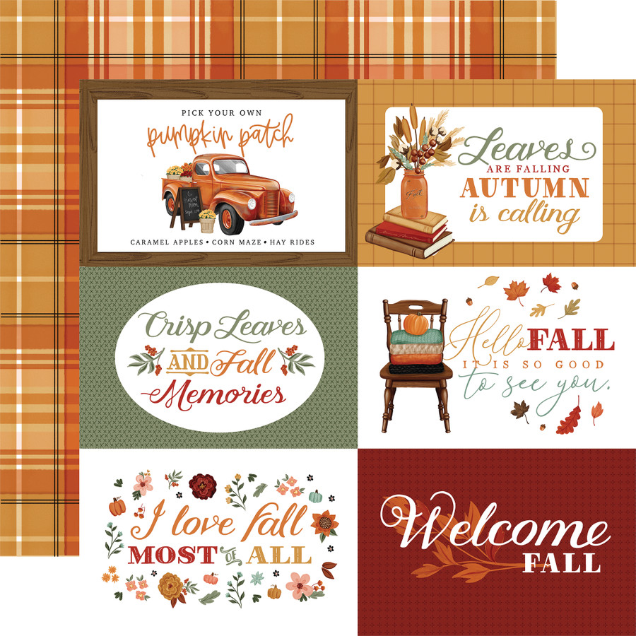 Welcome Fall: 6x4 Journaling Cards 12x12 Patterned Paper