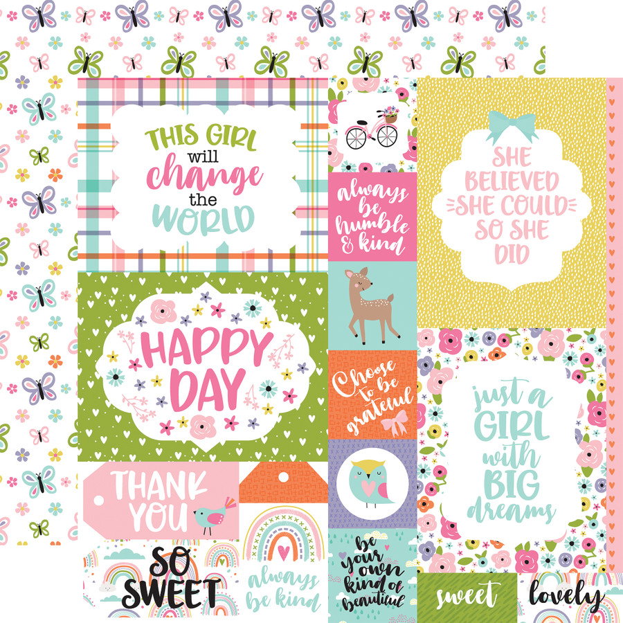 All About A Girl: Multi Journaling Cards 12x12 Patterned Paper