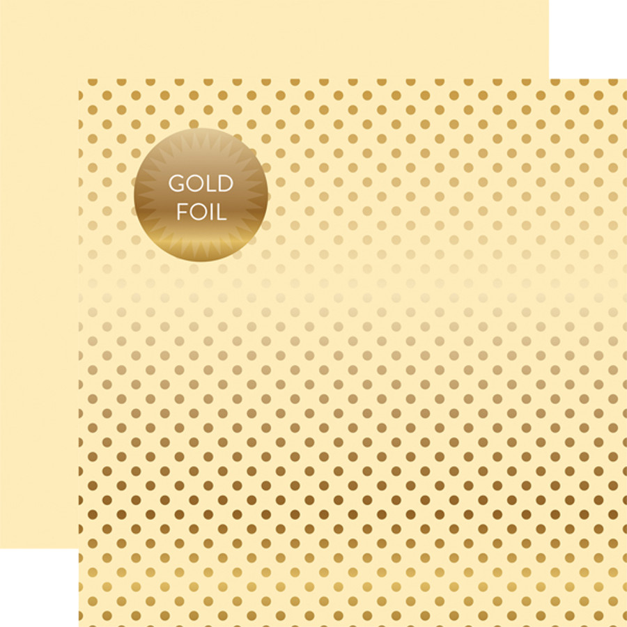 Autumn Gold Foil Dot - Cream 12x12 Patterned Paper