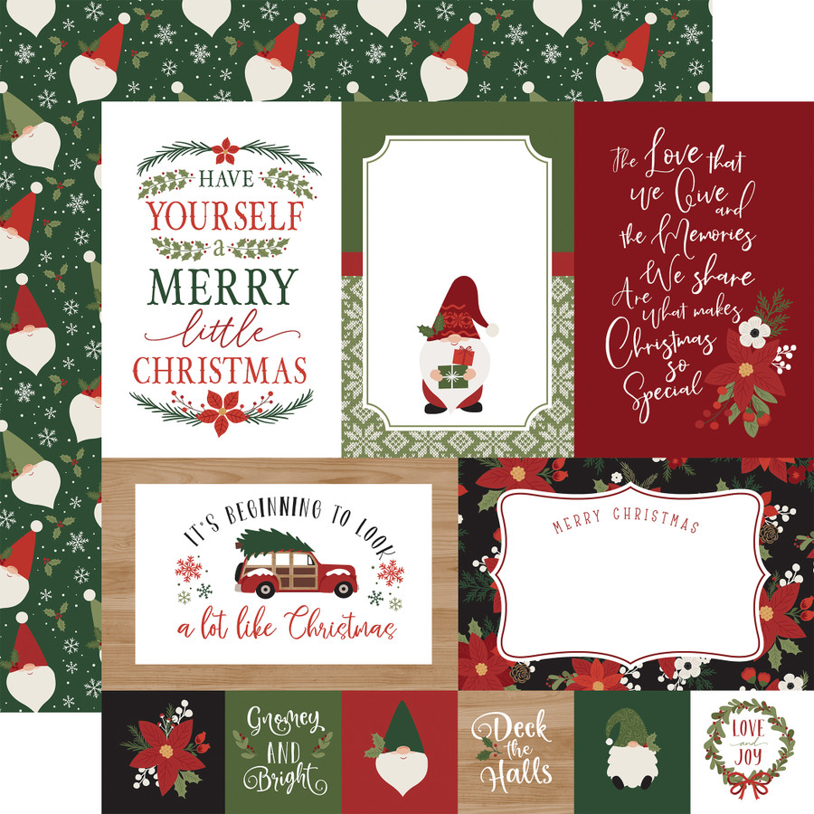 Gnome For Christmas: 4x6 Journaling Cards 12x12 Patterned Paper