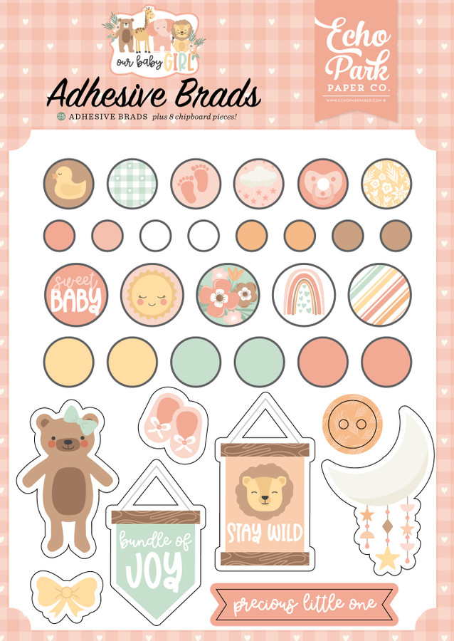 Our Baby Girl Adhesive Brads