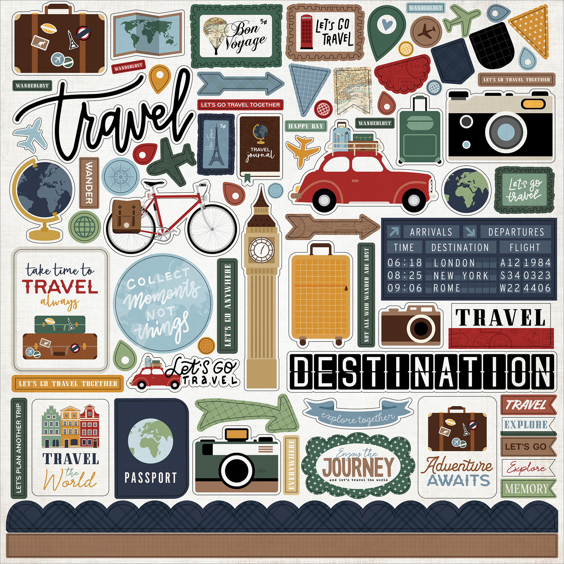 Boarding Pass Travel Stickers #10941 :: Vacation Stickers :: Scrapbooking  Stickers