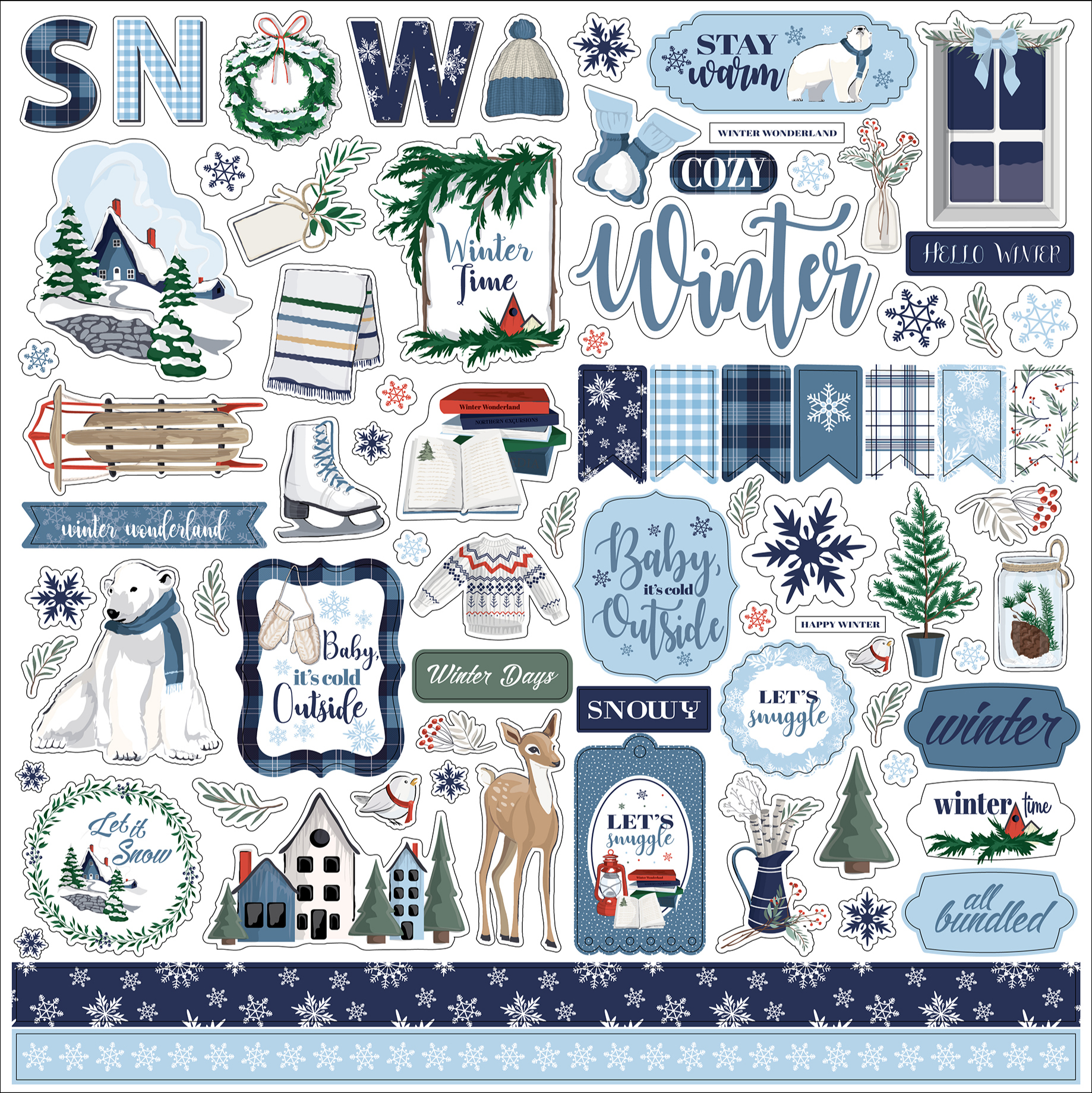 Echo Park The Magic of Winter Element Sticker Sheet