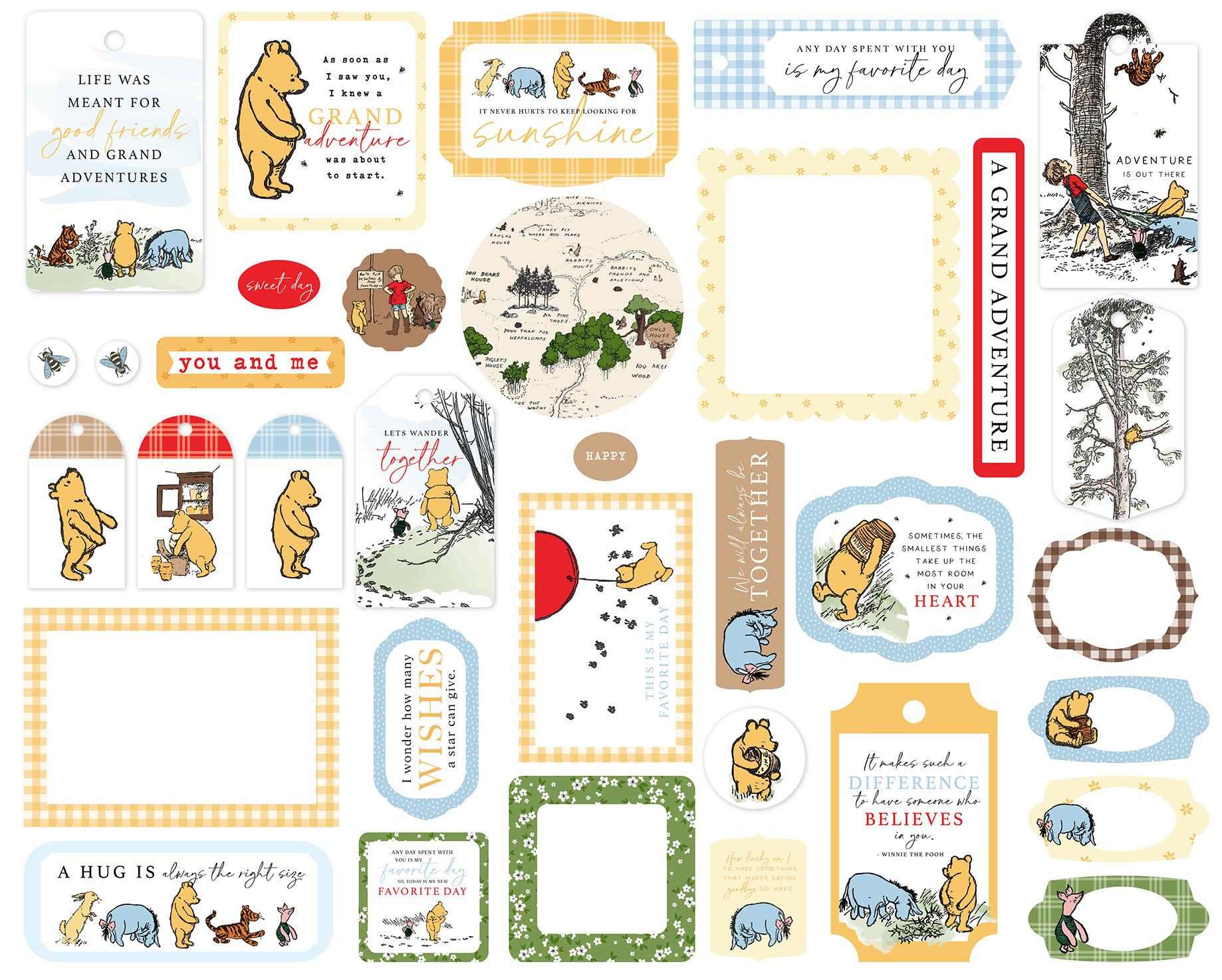 Winnie The Pooh Frames & Tags - Echo Park Paper Co