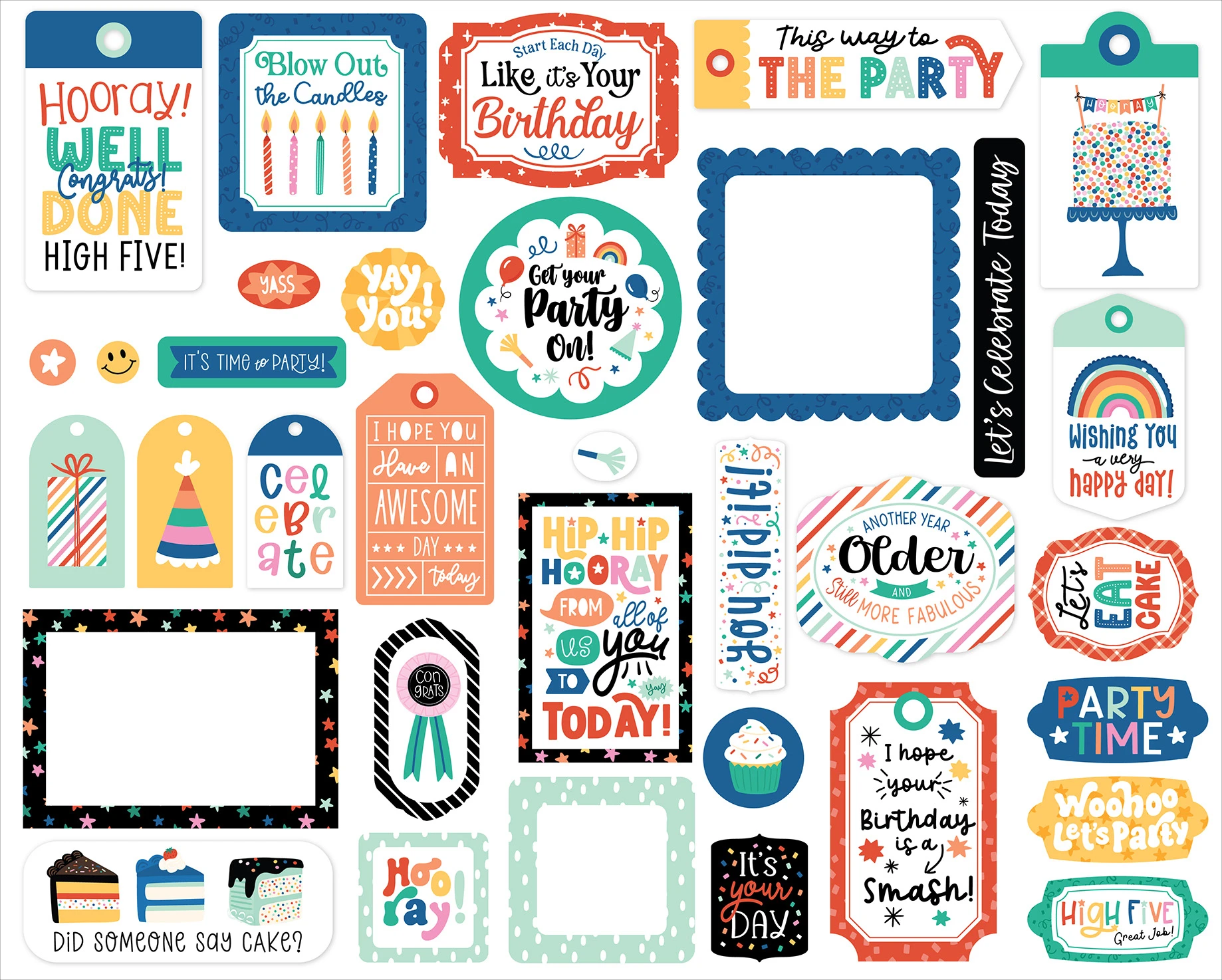 Hip Hip Hooray Frames & Tags - Echo Park Paper Co