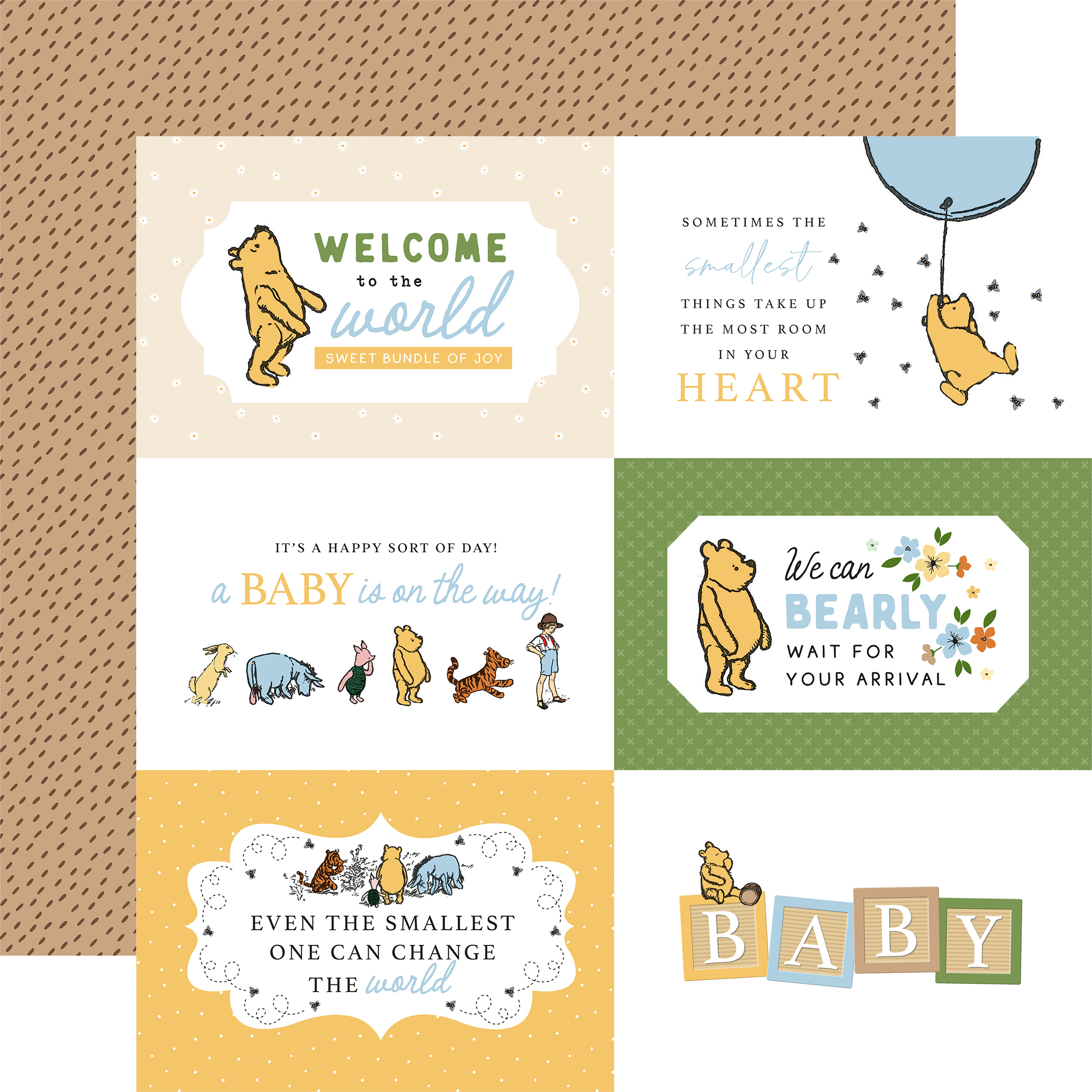 Winnie The Pooh Baby: 6x4 Journaling Cards 12x12 Patterned Paper