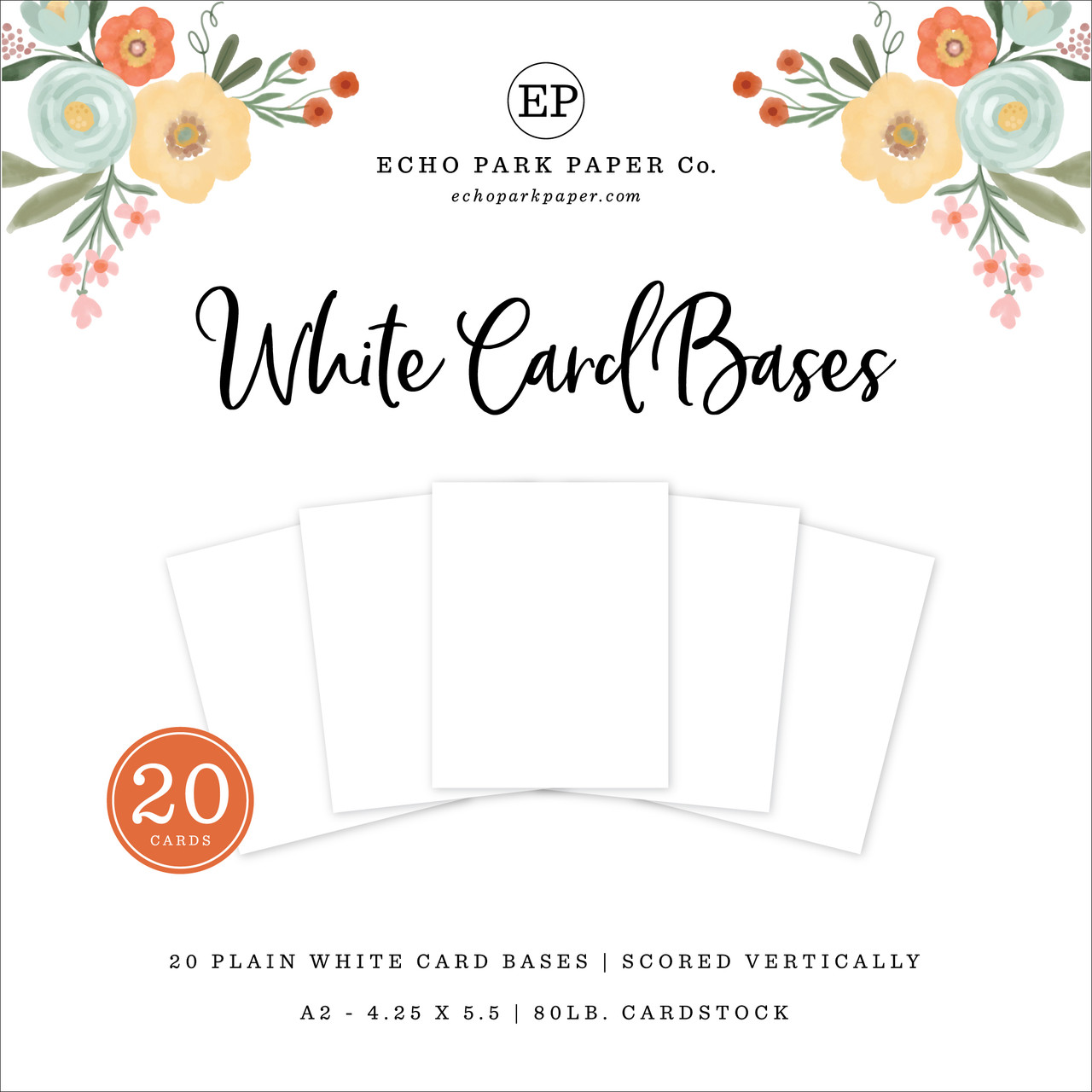 A2 Scored Vertical Card Base Set - Echo Park Paper Co