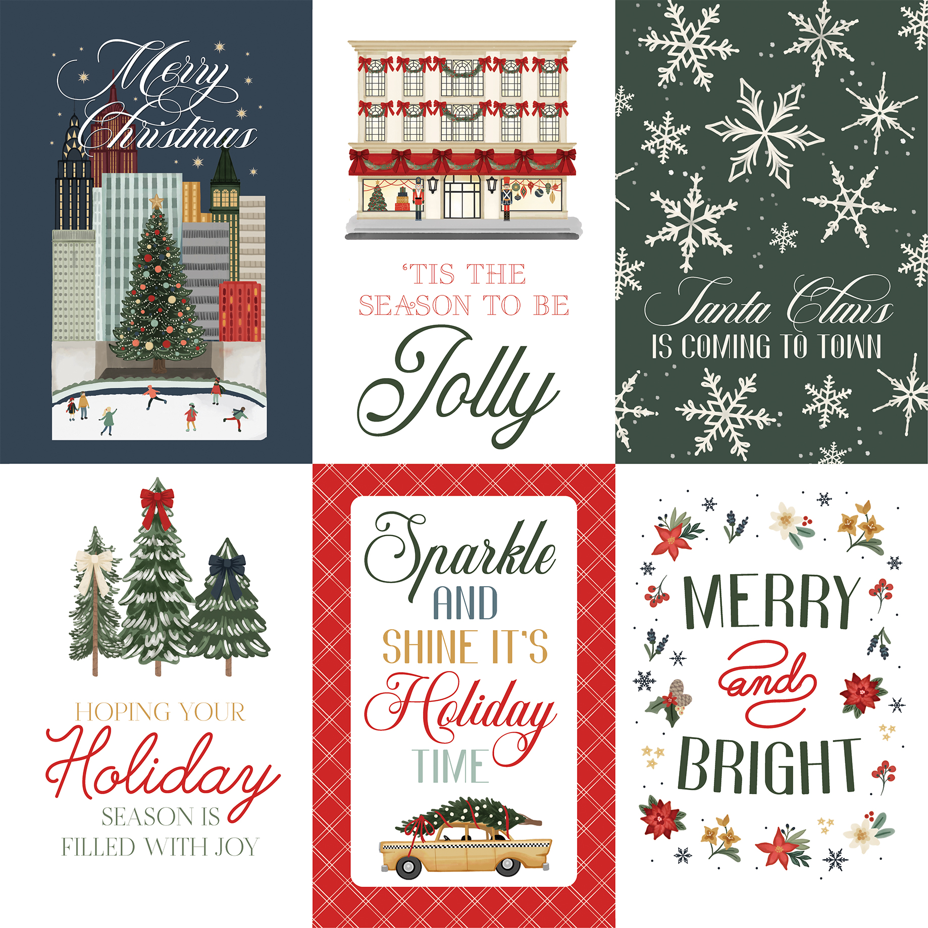 Christmas In The City: 4x6 Journaling Cards 12x12 Patterned Paper