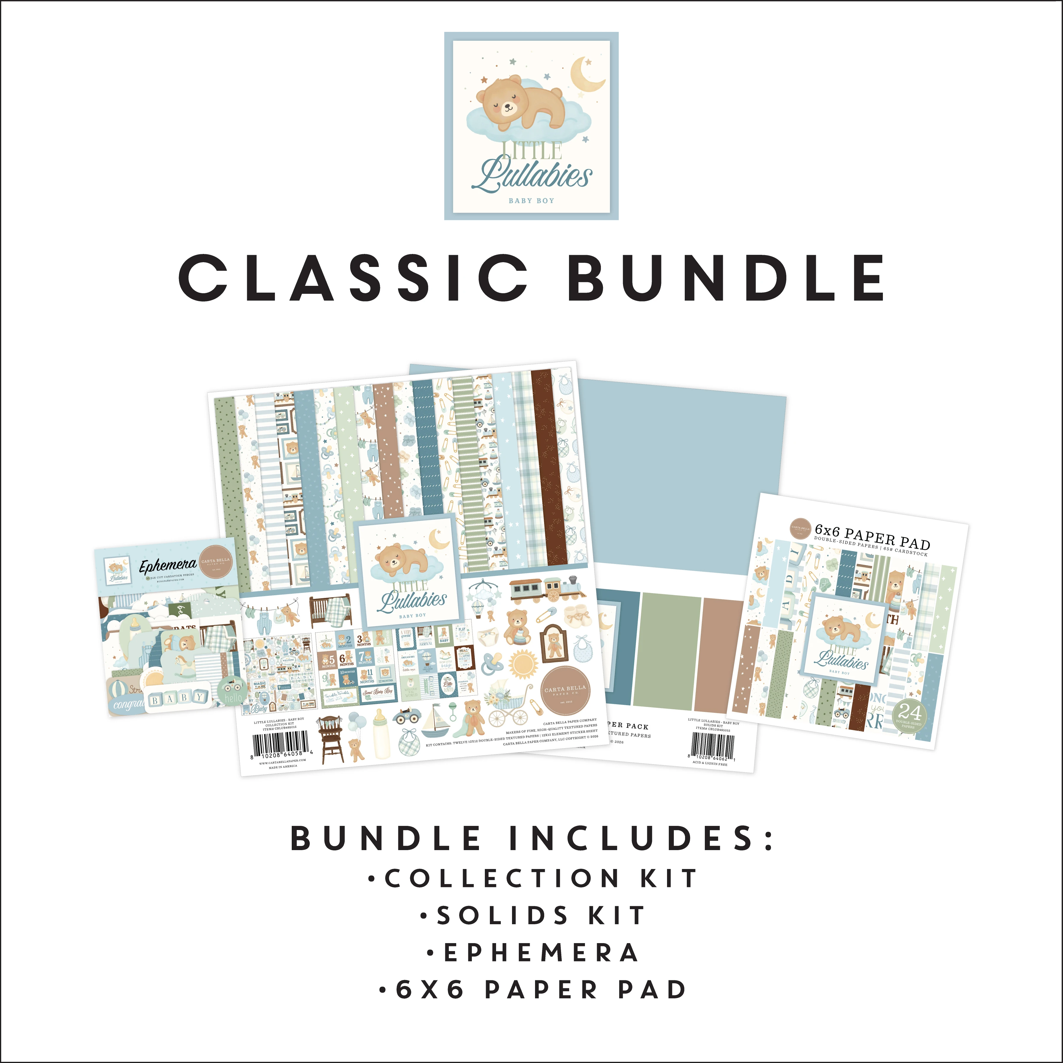 Little Lullabies - Baby Boy: Classic Bundle - Echo Park Paper Co
