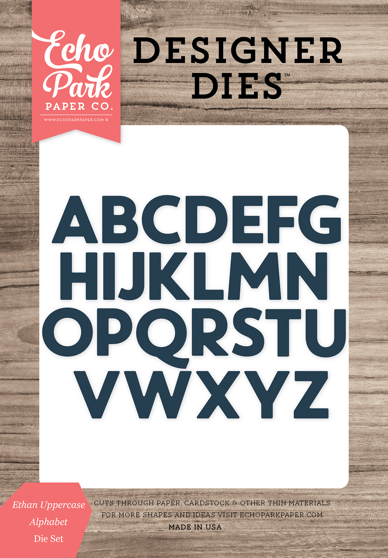 Ethan Uppercase Alphabet Large Die Set - Echo Park Paper Co