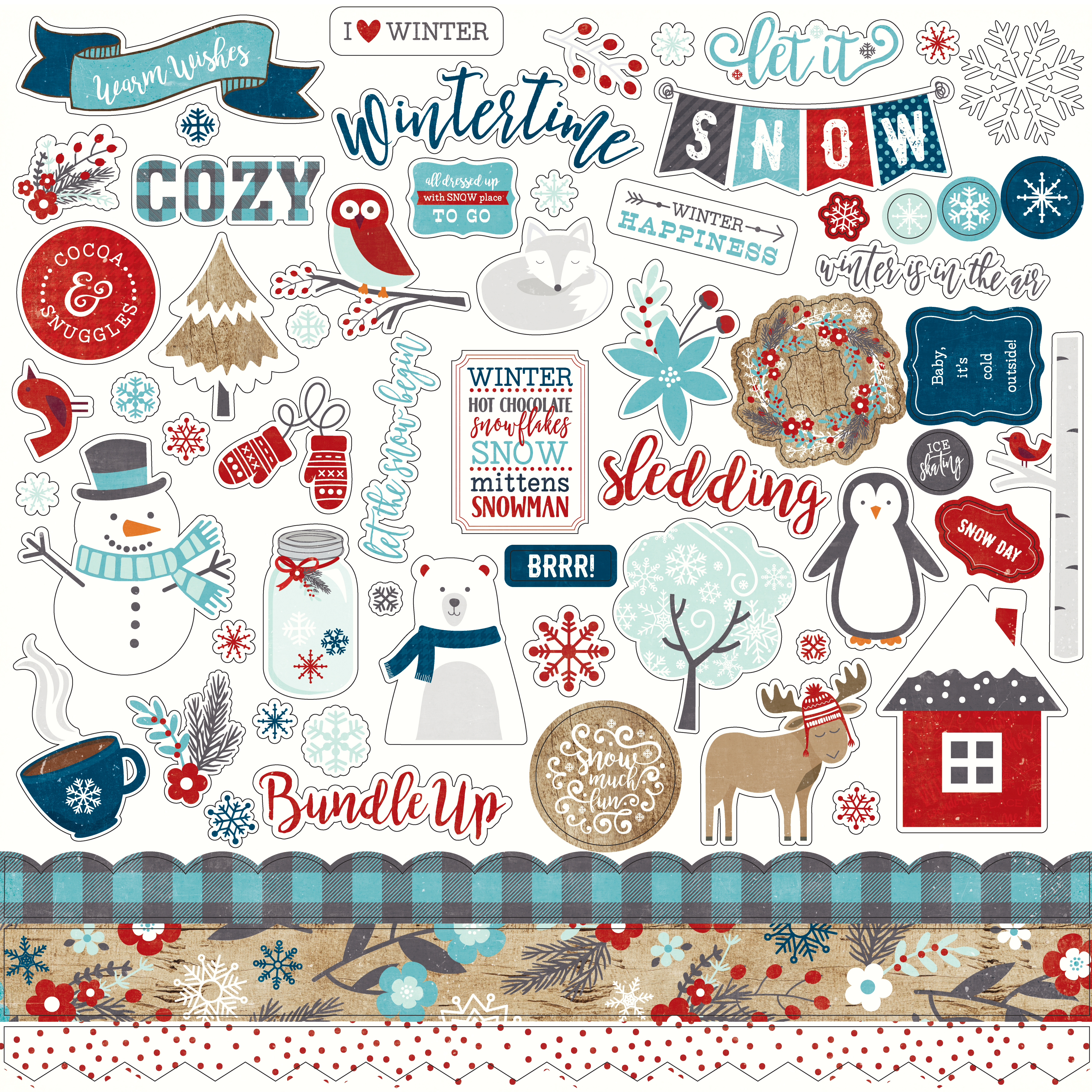 Winter Chalet Stickers 12X12-Elements - 709388335635