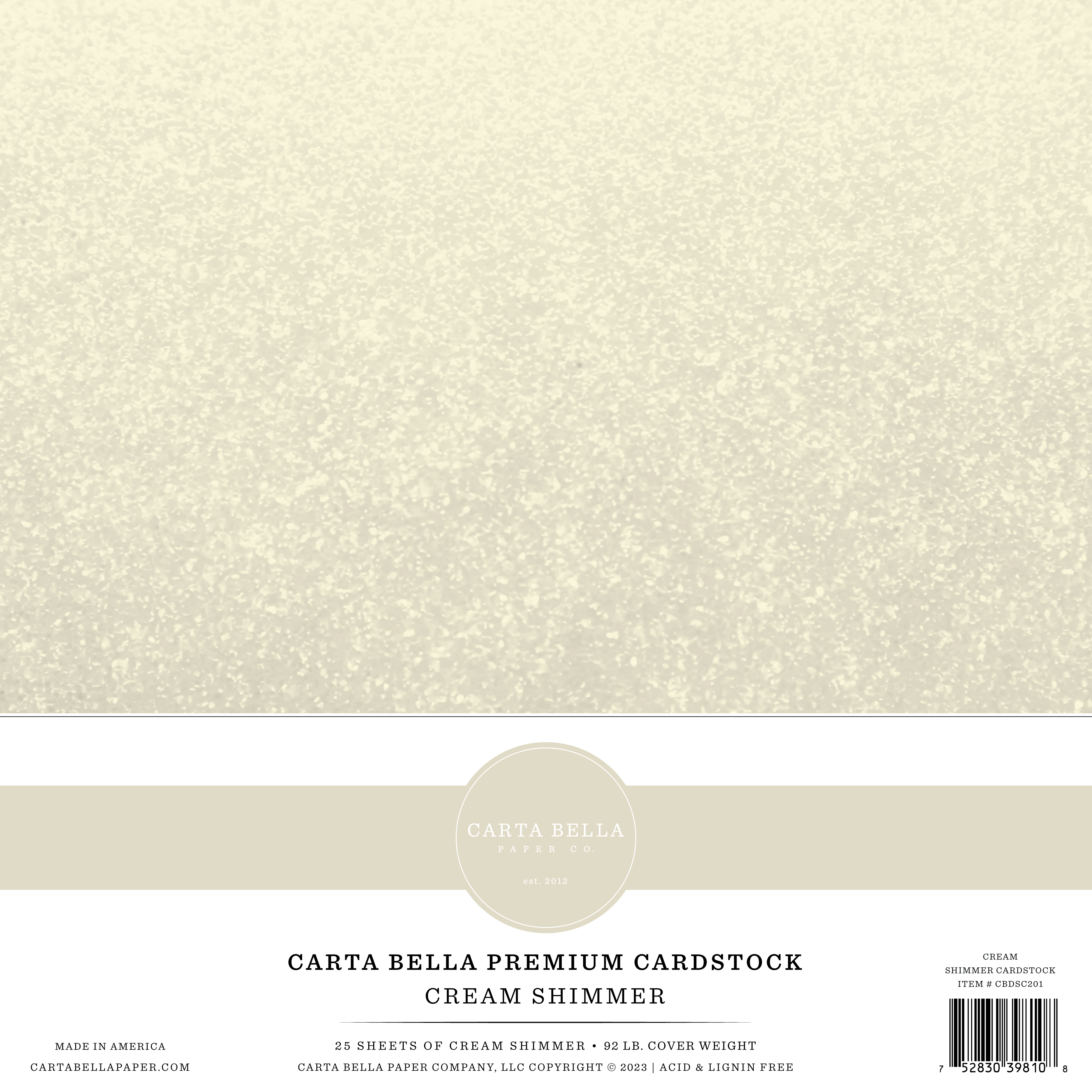 Carta Bella: Shimmer Paper - 92lb Cardstock - 12x12 sheets - Light Sil –  One Stop Crop Shop