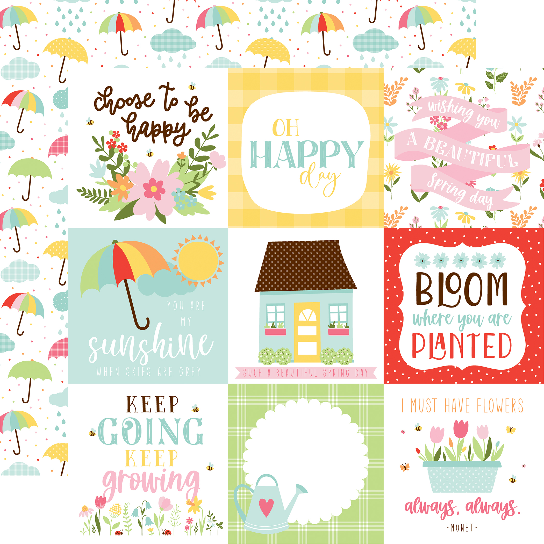 Echo Park New Day 4X4 Journaling Cards Patterned Paper