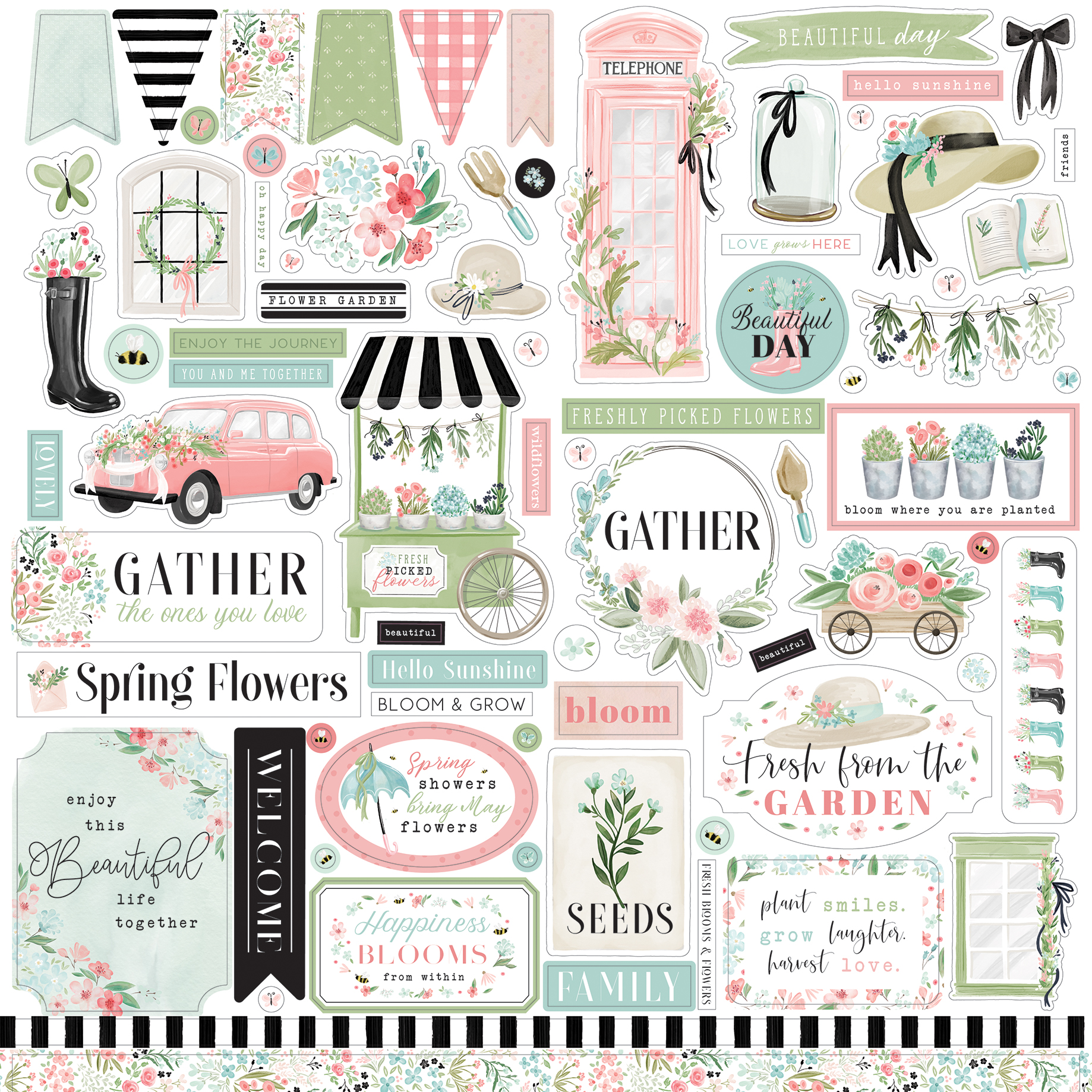 Flower Garden by Echo Park Paper Company: Charm Pack – Modern