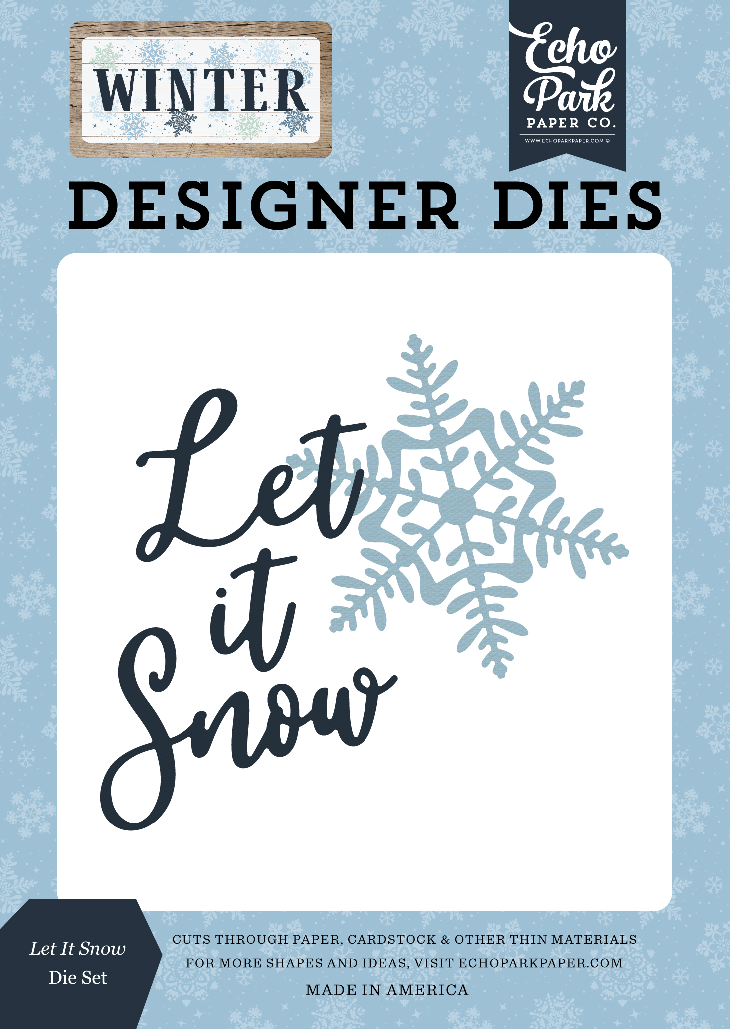 Reminisce Signature Series 3-Dimensional Sticker, Let It Snow
