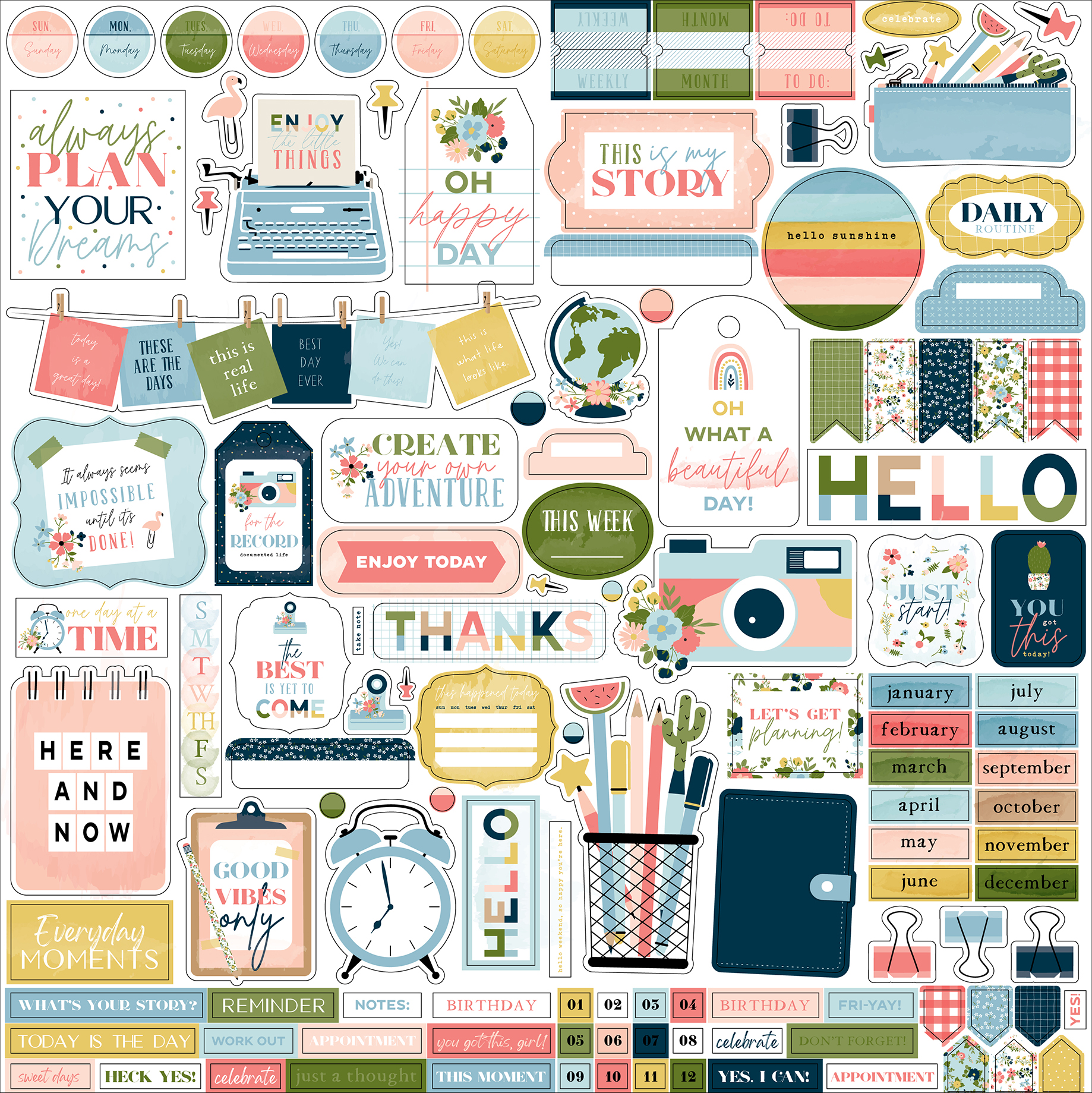 Carta Bella All Aboard Elements Cardstock Sticker | Stickers