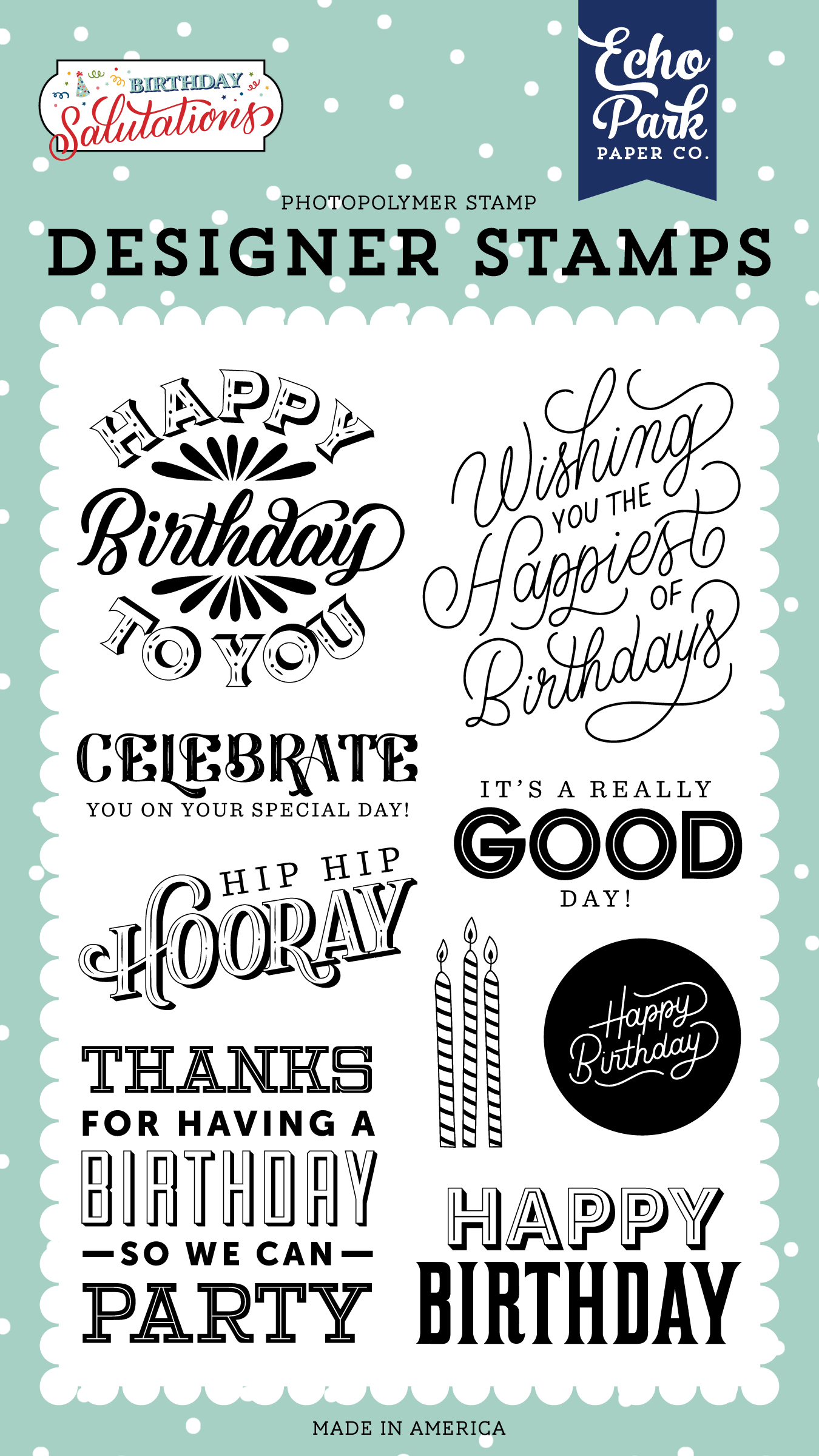 Echo Park Birthday Salutations Element Sticker Sheet