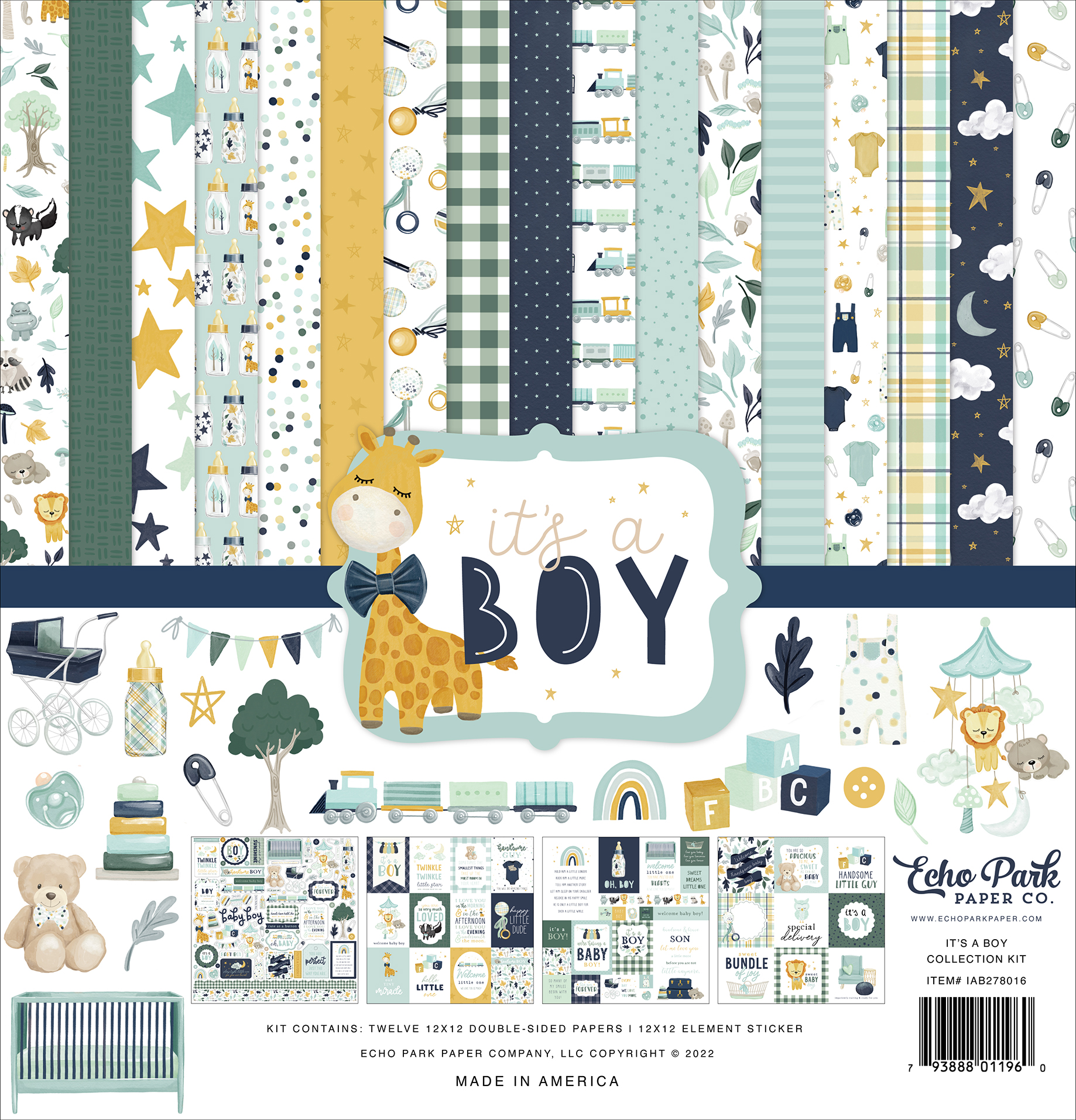 Echo Park Paper Company Bundle Of Joy Baby Boy Scrapbooking Kit