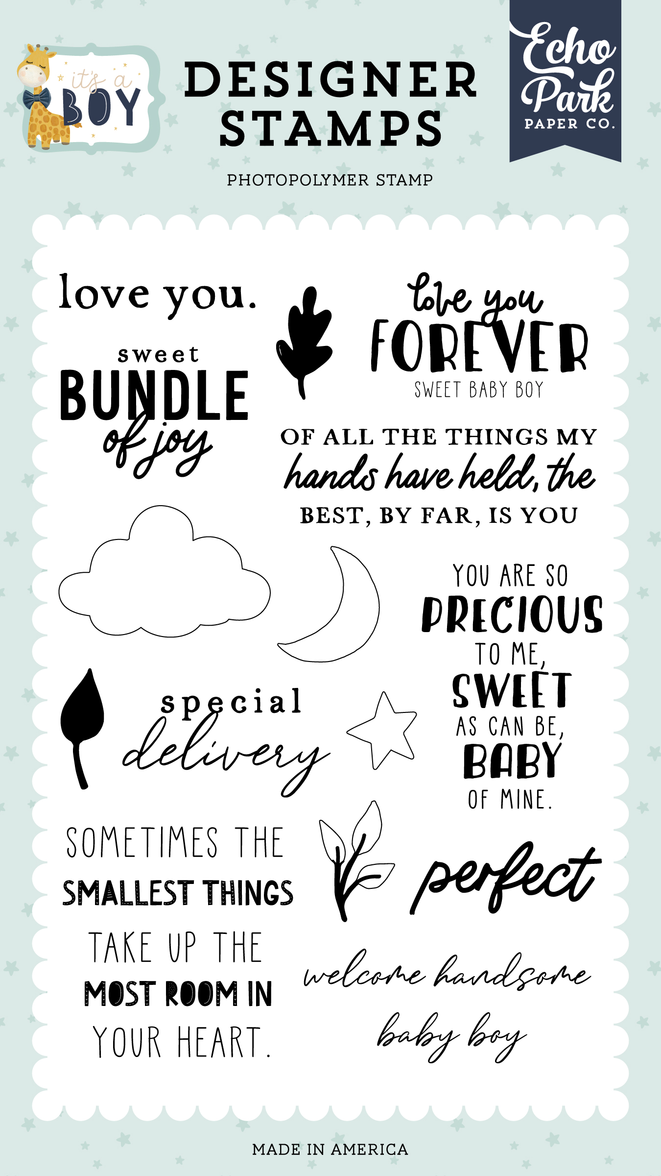 Love Notes: I Cross My Heart Stamp Set - Echo Park Paper Co.