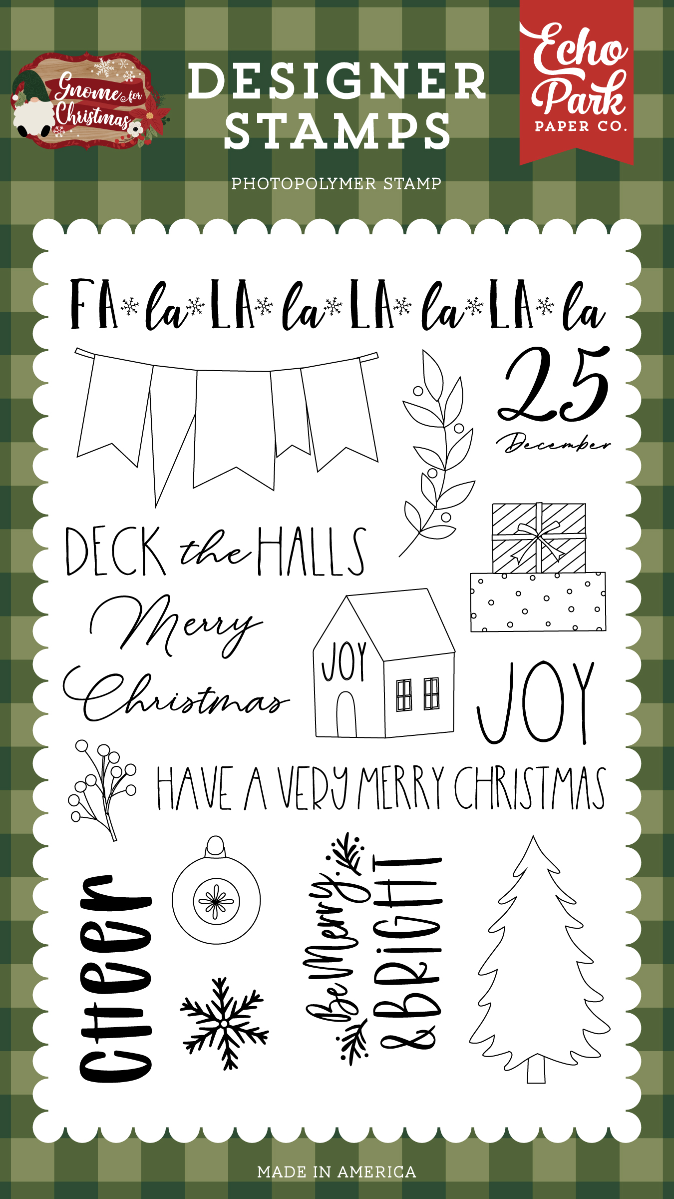 Gnome For Christmas: Cheer Stamp Set - Echo Park Paper Co