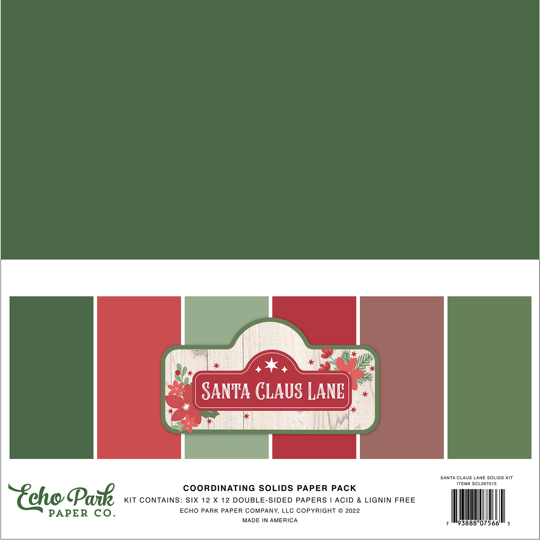 Santa Claus Lane: North Pole 12x12 Patterned Paper - Echo Park Paper Co.