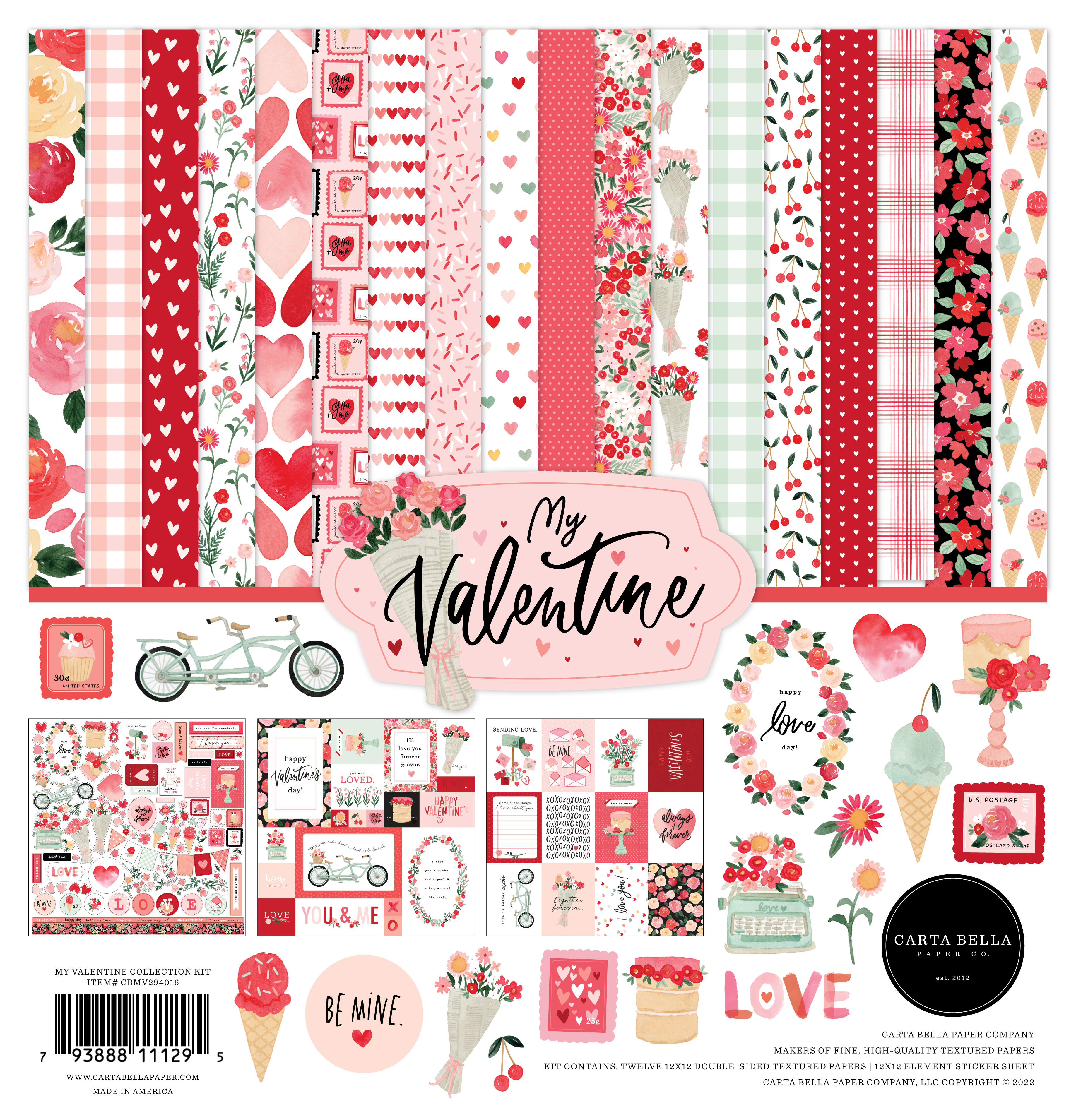 Hello Valentine Paper Pack #2 - Snap Click Supply Co.