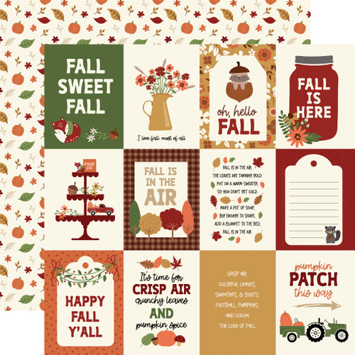Echo Park - I Love Fall Collection - 12 x 12 Double Sided Paper - Fall  Flowers in 2023