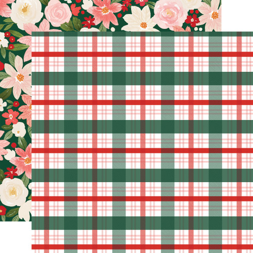 Peaceful Christmas Flora: Peaceful Plaid 12x12 Patterned Paper