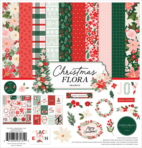 Peaceful Christmas Flora: Peaceful Stems 12x12 Patterned Paper