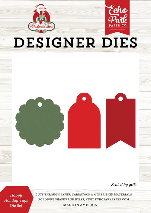 Christmas Time: Happy Holiday Tags Medium Die Set Echo Park Paper Co
