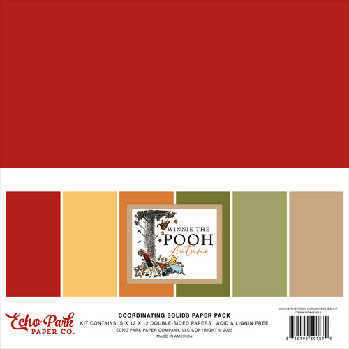 Winnie The Pooh Autumn Solids Kit - Echo Park Paper Co