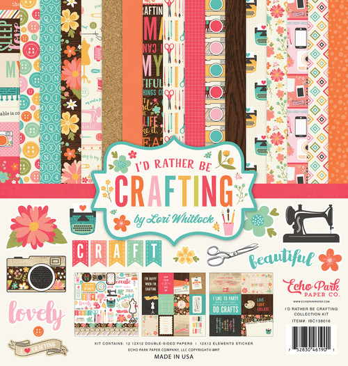 Papel para Scrapbook Echo Park I'd Rather Be Crafting - Cute Creations