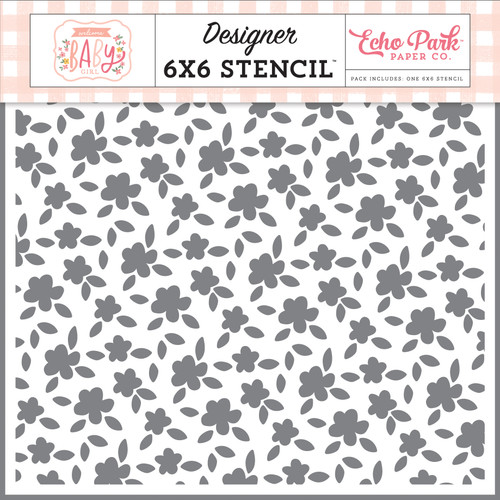 Sweet Girl: Lettering Stencils 12x12 Patterned Paper - Echo Park Paper Co.