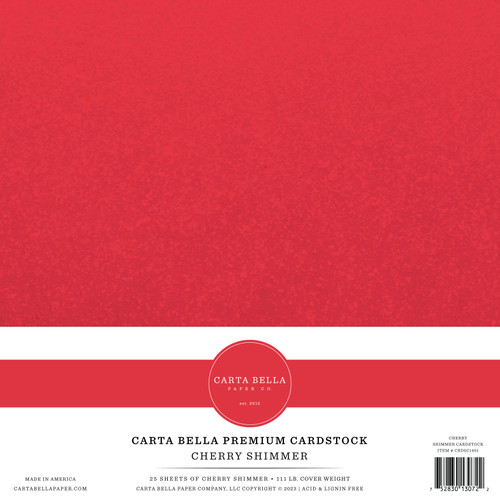 Cherry Shimmer Cardstock - Echo Park Paper Co