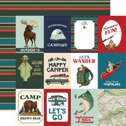 Outdoor Adventures: Camping Essentials 12x12 Patterned Paper