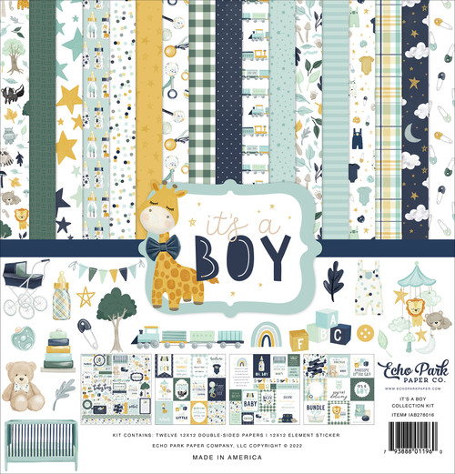 4x4 Journaling Cards Paper - Echo Park - Welcome Baby Boy