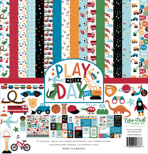 Play All Day Boy Puffy Stickers - Echo Park Paper Co.