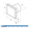 QT100HT Quiet Air Humidity Extractor Fan Technical Drawing
