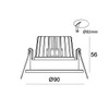 Adjustable Fire Rated Downlight Technical Drawing